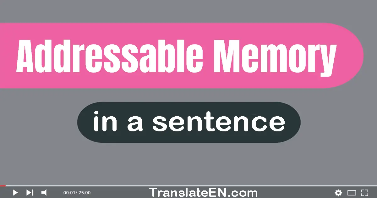 Use "addressable memory" in a sentence | "addressable memory" sentence examples