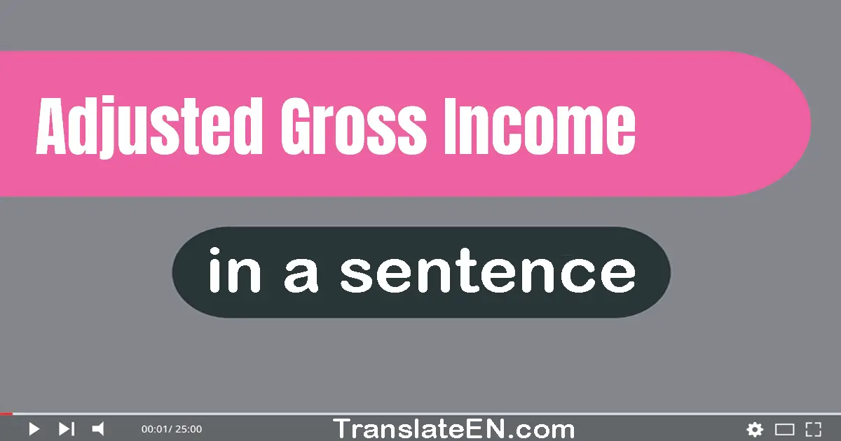Use "adjusted gross income" in a sentence | "adjusted gross income" sentence examples