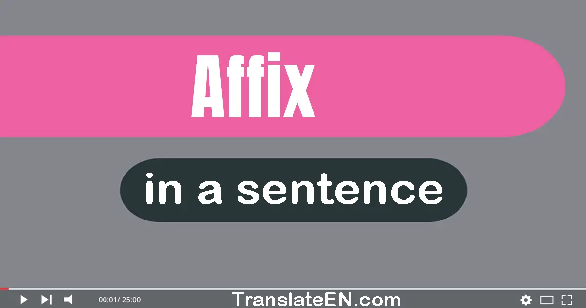 Use "affix" in a sentence | "affix" sentence examples