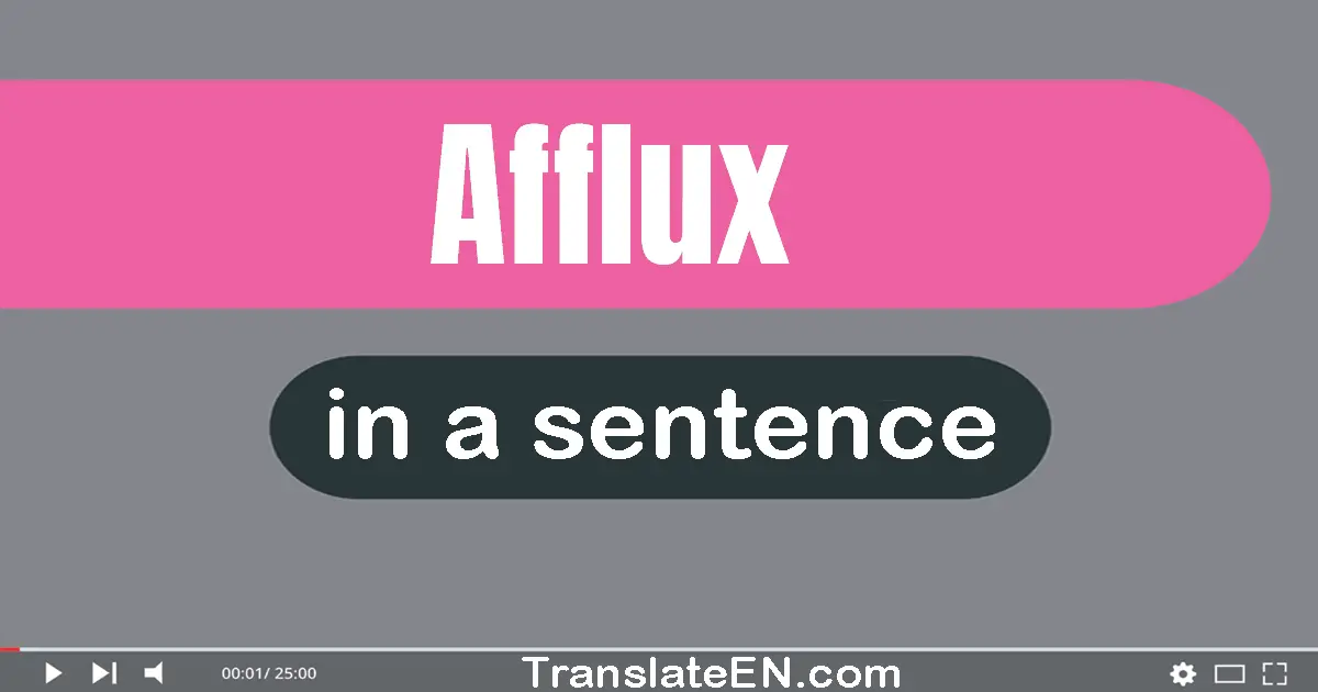 Use "afflux" in a sentence | "afflux" sentence examples