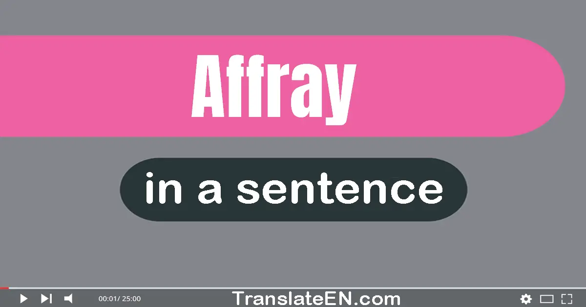 Use "affray" in a sentence | "affray" sentence examples