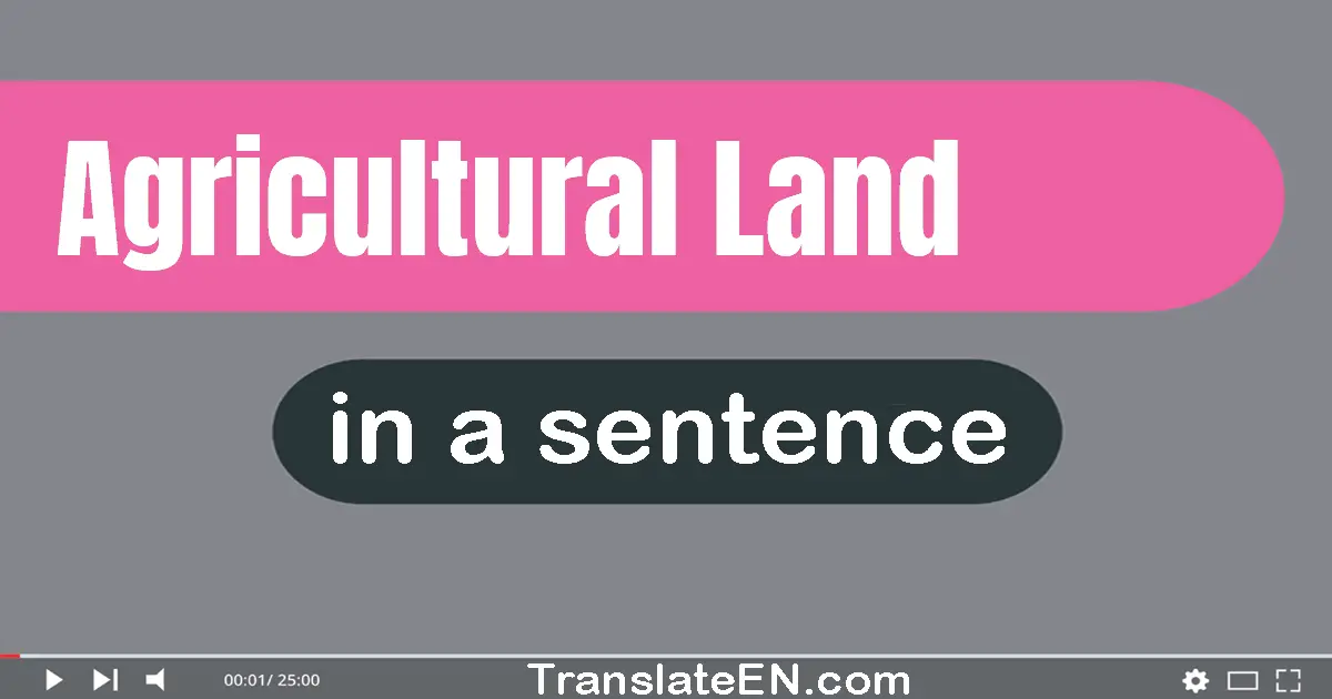 Use "agricultural land" in a sentence | "agricultural land" sentence examples