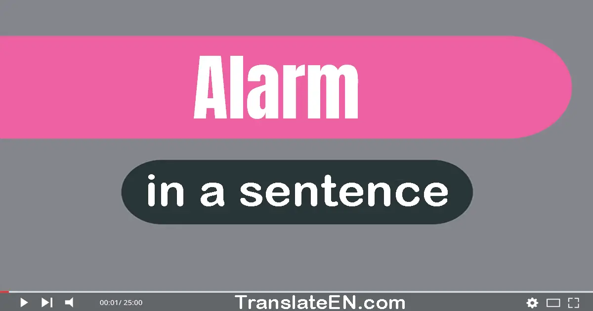 Use "alarm" in a sentence | "alarm" sentence examples