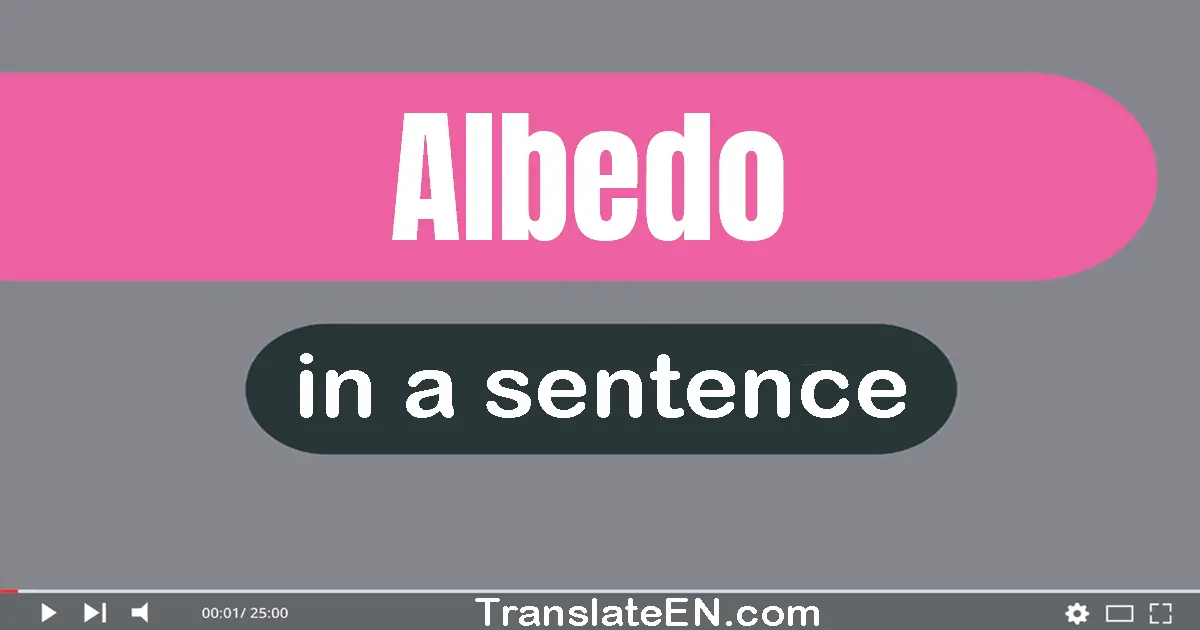 Use "albedo" in a sentence | "albedo" sentence examples