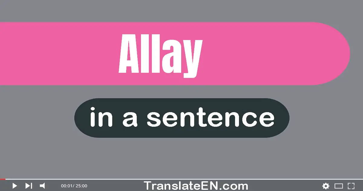 Use "allay" in a sentence | "allay" sentence examples