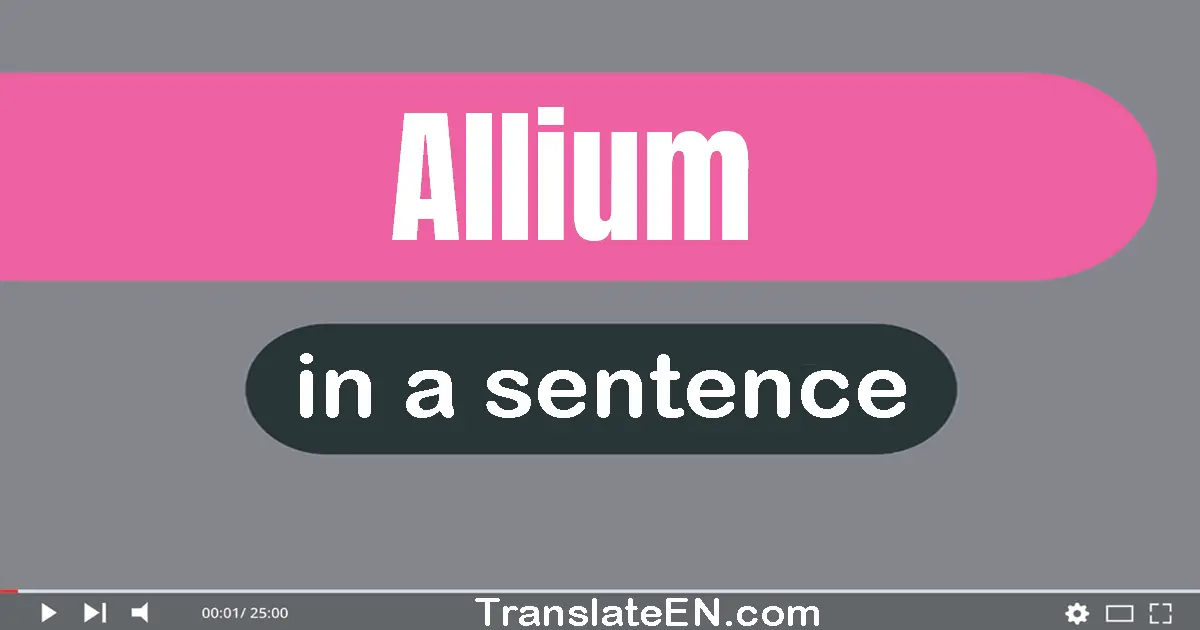 Use "allium" in a sentence | "allium" sentence examples