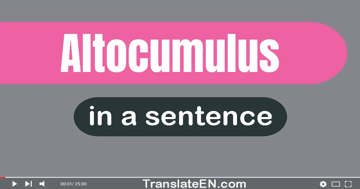 Use "altocumulus" in a sentence | "altocumulus" sentence examples