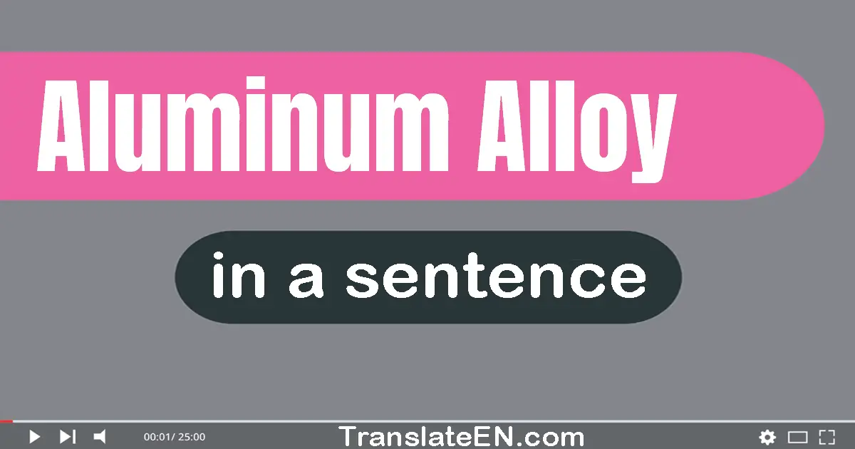 Use "aluminum alloy" in a sentence | "aluminum alloy" sentence examples