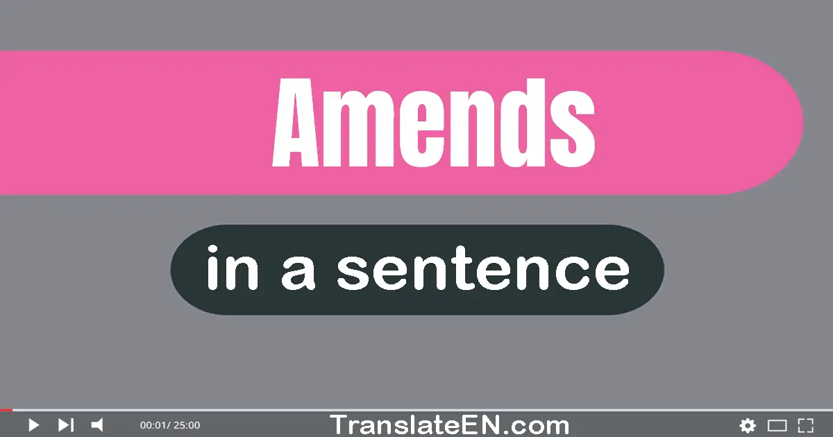 Use "amends" in a sentence | "amends" sentence examples