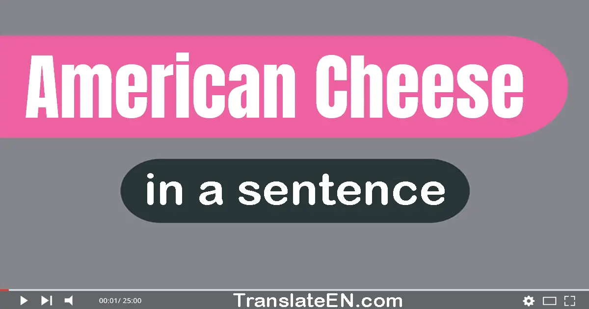 Use "american cheese" in a sentence | "american cheese" sentence examples