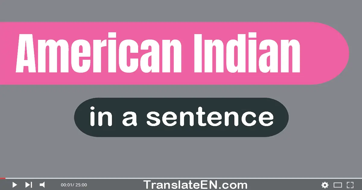 Use "american indian" in a sentence | "american indian" sentence examples