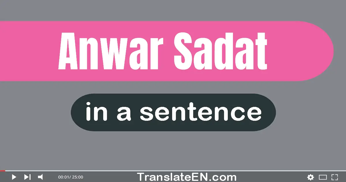 Use "anwar sadat" in a sentence | "anwar sadat" sentence examples