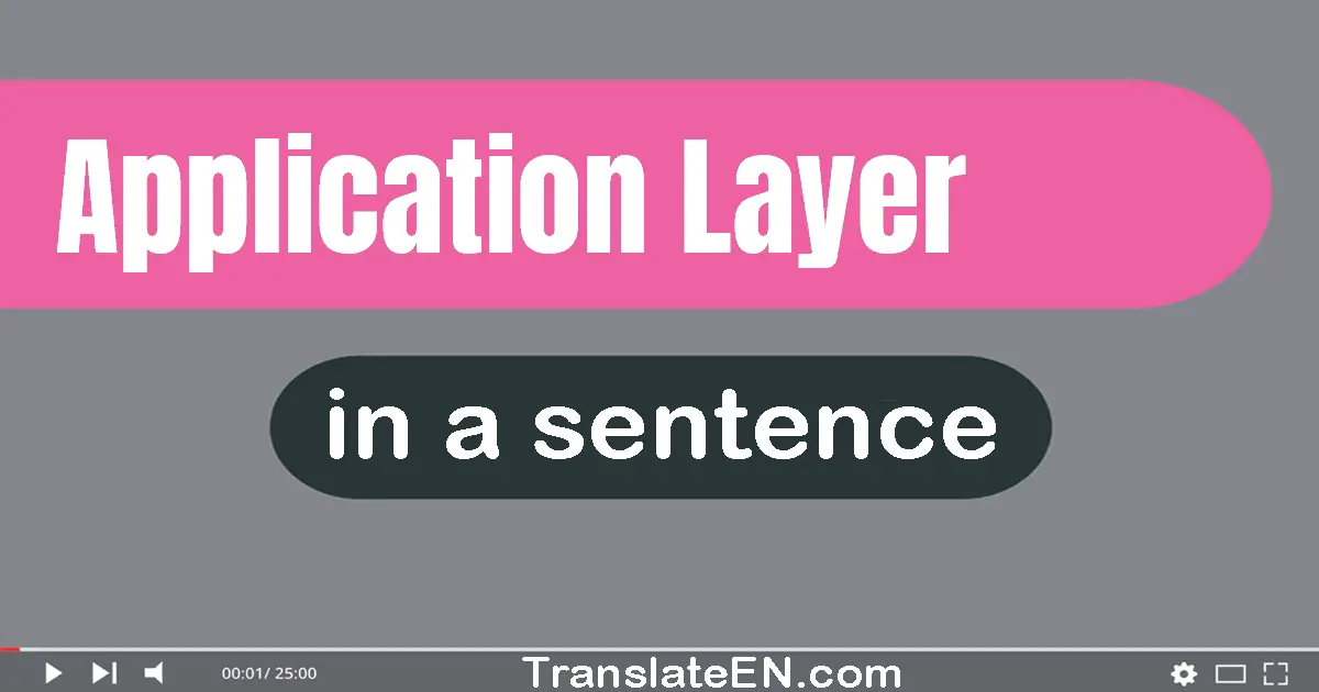 Use "application layer" in a sentence | "application layer" sentence examples