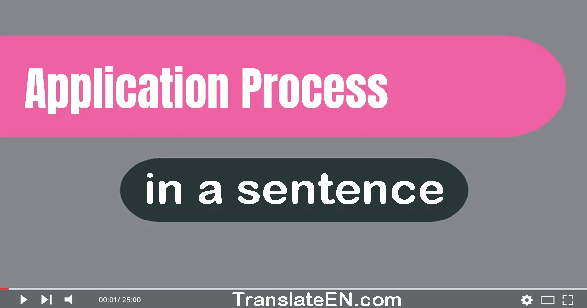 Use "application process" in a sentence | "application process" sentence examples