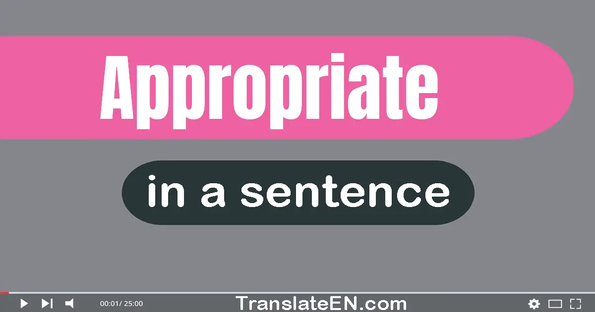Use "appropriate" in a sentence | "appropriate" sentence examples