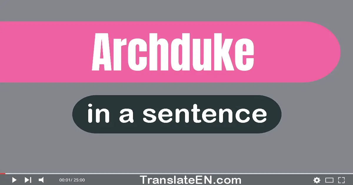 Use "archduke" in a sentence | "archduke" sentence examples