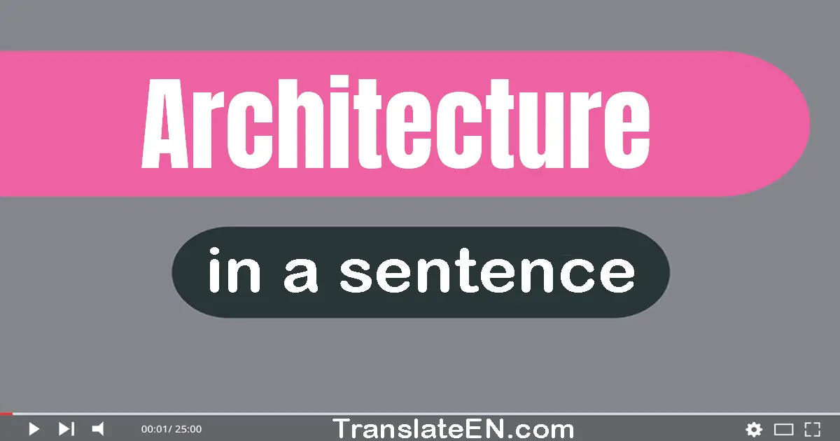 Use "architecture" in a sentence | "architecture" sentence examples