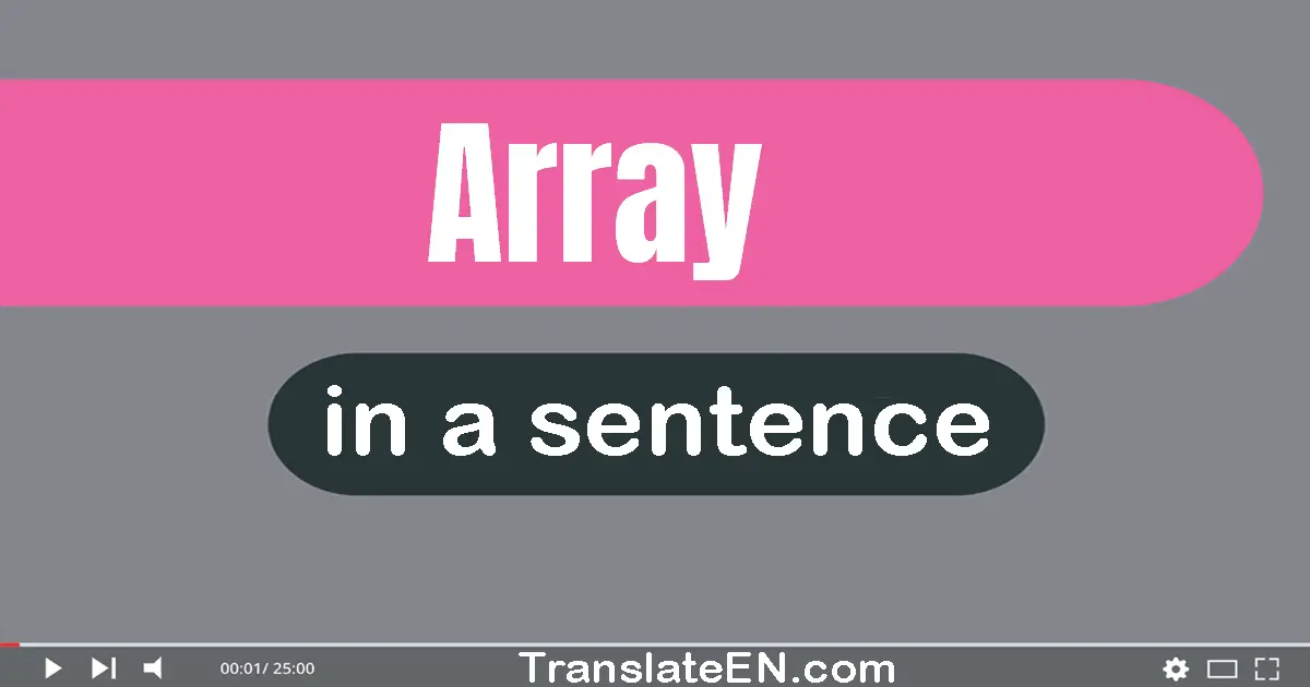 Use "array" in a sentence | "array" sentence examples