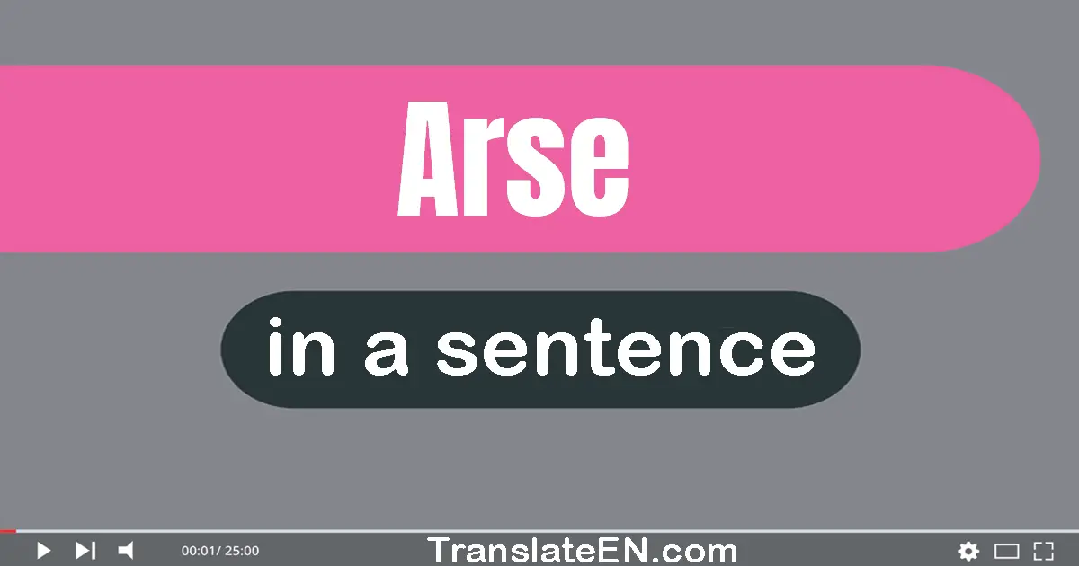 Use "arse" in a sentence | "arse" sentence examples