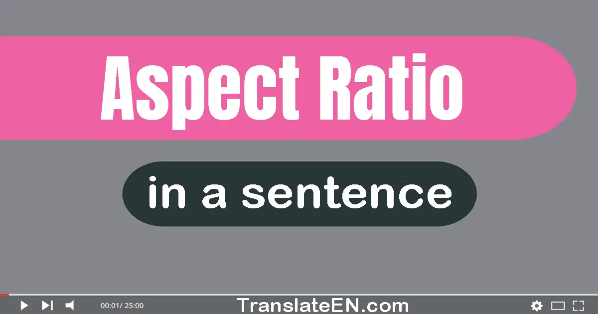 Use "aspect ratio" in a sentence | "aspect ratio" sentence examples
