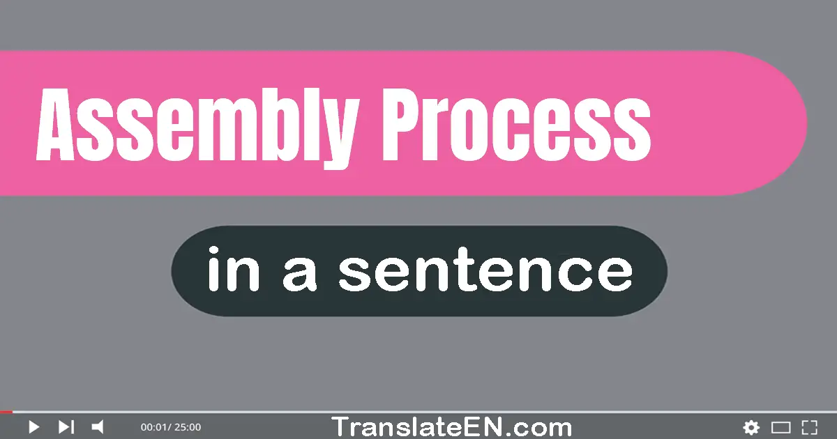 Use "assembly process" in a sentence | "assembly process" sentence examples