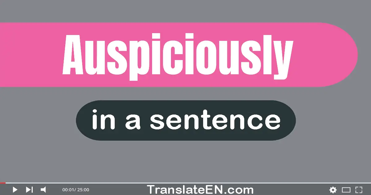 Use "auspiciously" in a sentence | "auspiciously" sentence examples