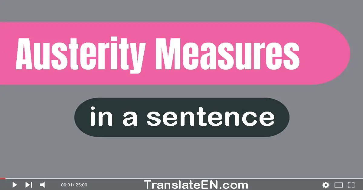 Use "austerity measures" in a sentence | "austerity measures" sentence examples