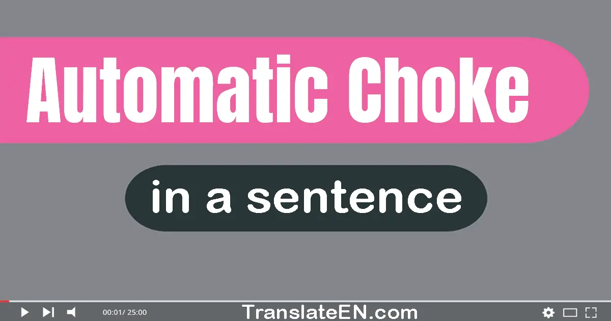 Use "automatic choke" in a sentence | "automatic choke" sentence examples
