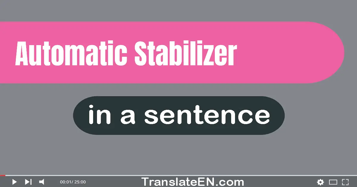 Use "automatic stabilizer" in a sentence | "automatic stabilizer" sentence examples
