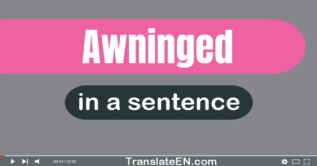 Use "awninged" in a sentence | "awninged" sentence examples
