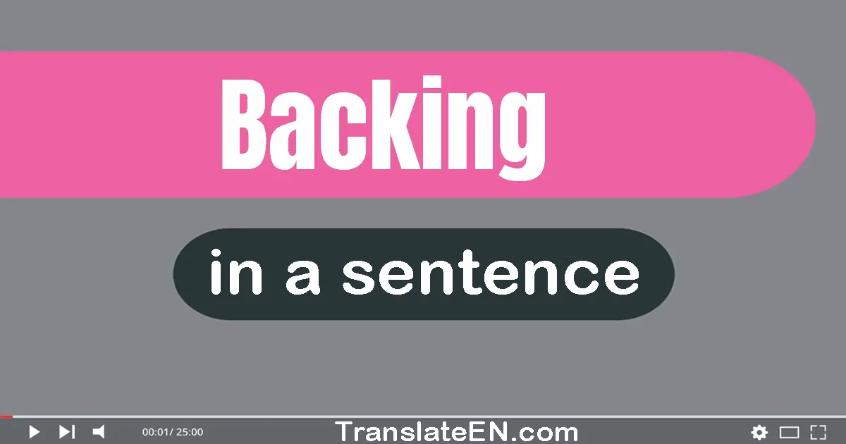 Use "backing" in a sentence | "backing" sentence examples