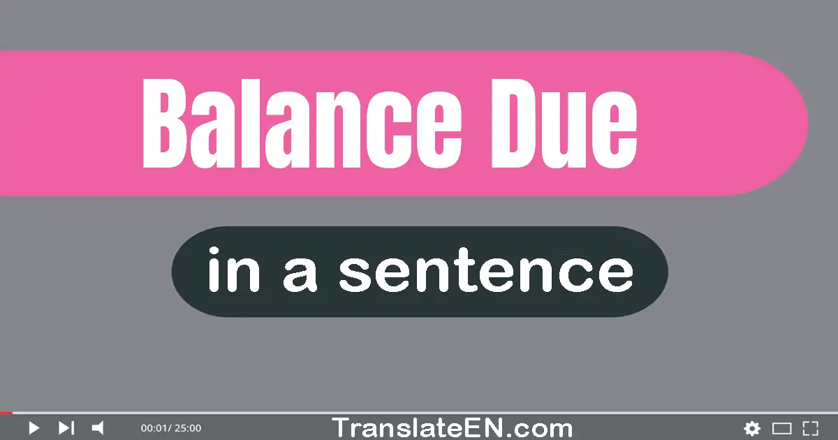 Use "balance due" in a sentence | "balance due" sentence examples