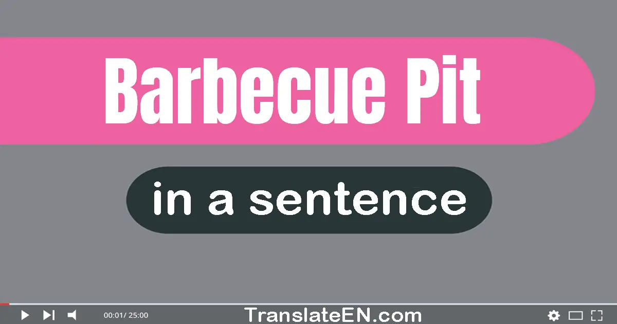 Use "barbecue pit" in a sentence | "barbecue pit" sentence examples