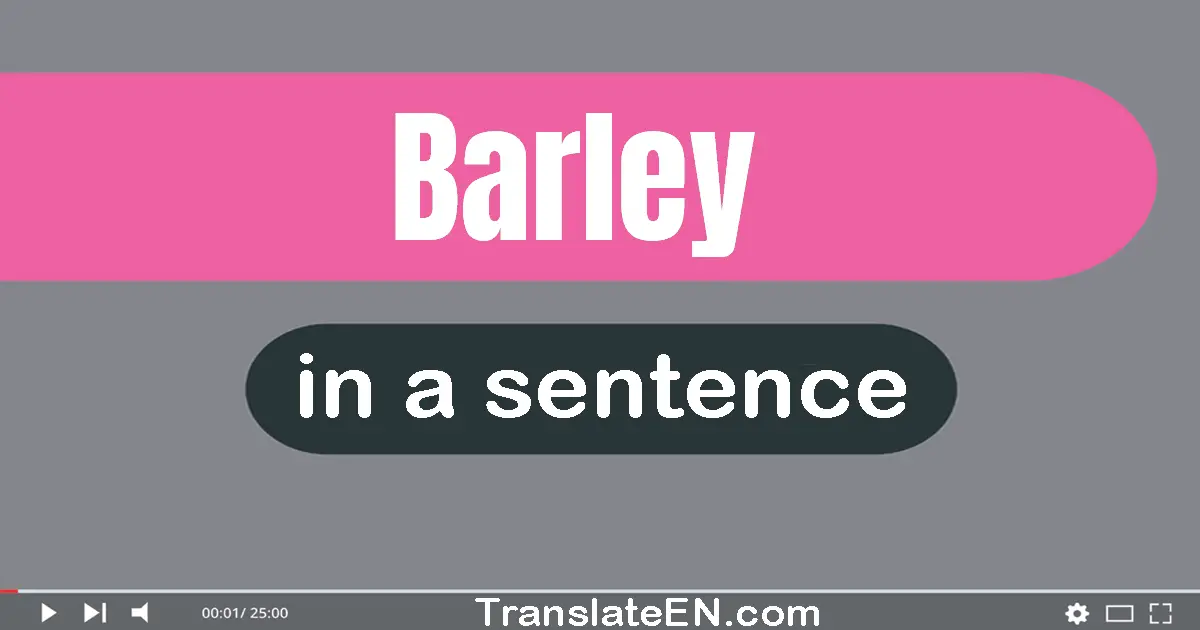 Use "barley" in a sentence | "barley" sentence examples