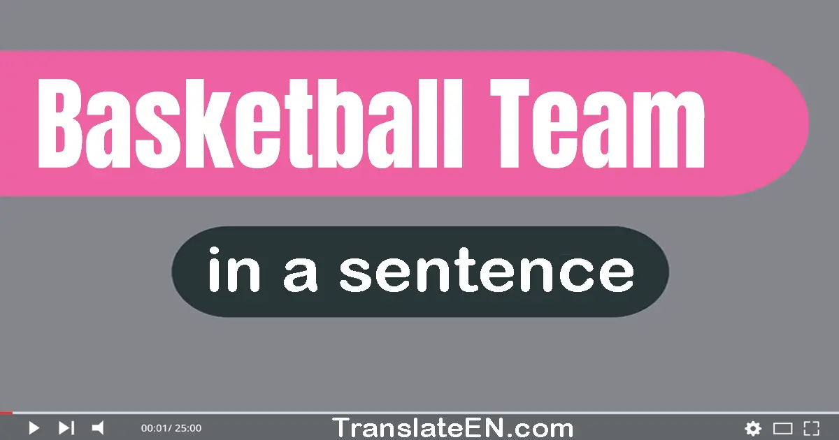 Use "basketball team" in a sentence | "basketball team" sentence examples