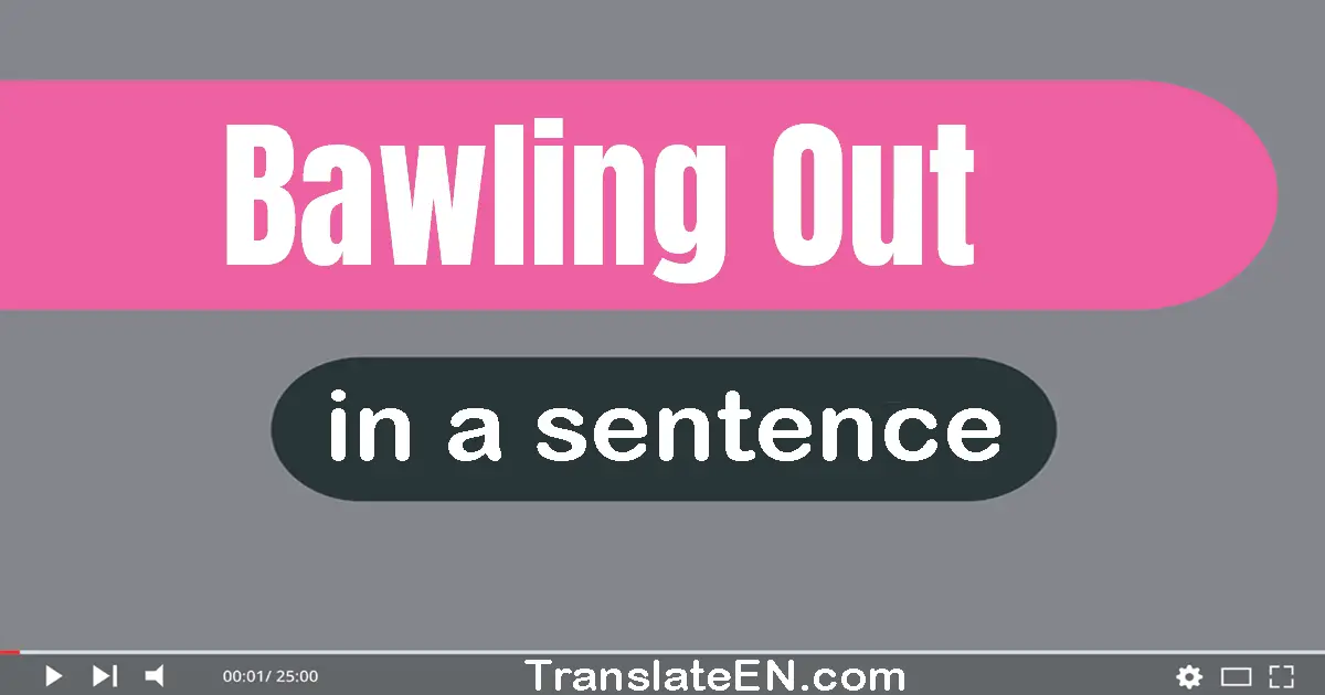 Use "bawling out" in a sentence | "bawling out" sentence examples