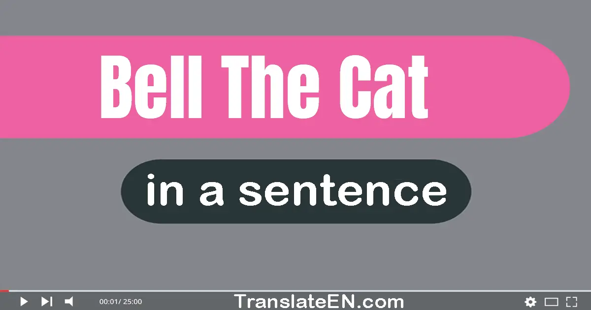 Use "bell the cat" in a sentence | "bell the cat" sentence examples