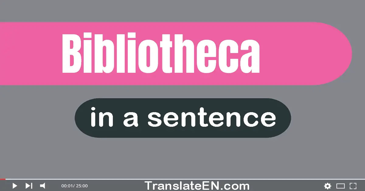 Use "bibliotheca" in a sentence | "bibliotheca" sentence examples