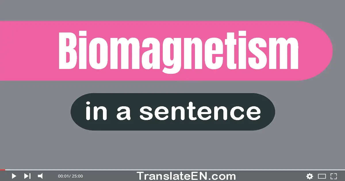 Use "biomagnetism" in a sentence | "biomagnetism" sentence examples