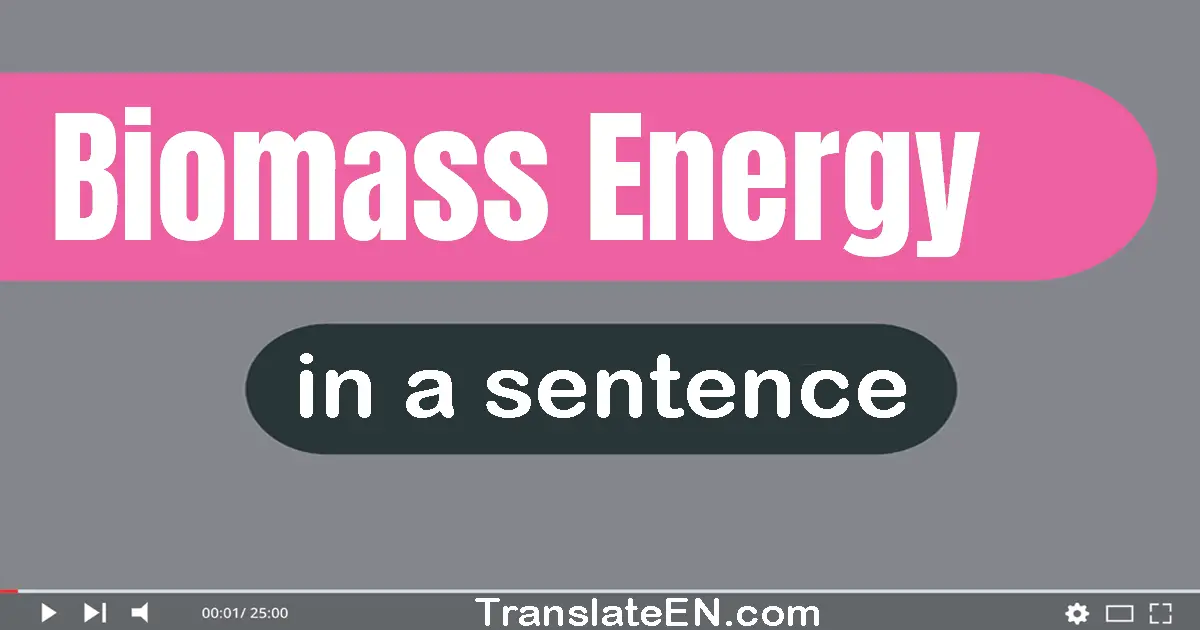 Use "biomass energy" in a sentence | "biomass energy" sentence examples