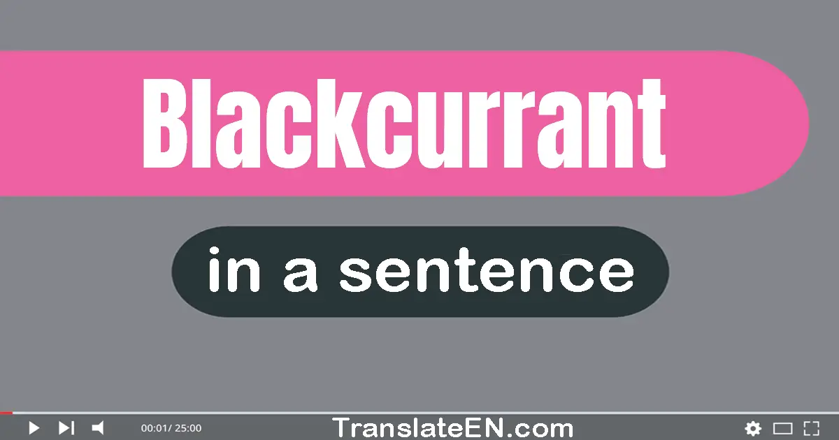 Use "blackcurrant" in a sentence | "blackcurrant" sentence examples