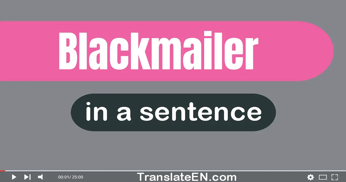 Use "blackmailer" in a sentence | "blackmailer" sentence examples