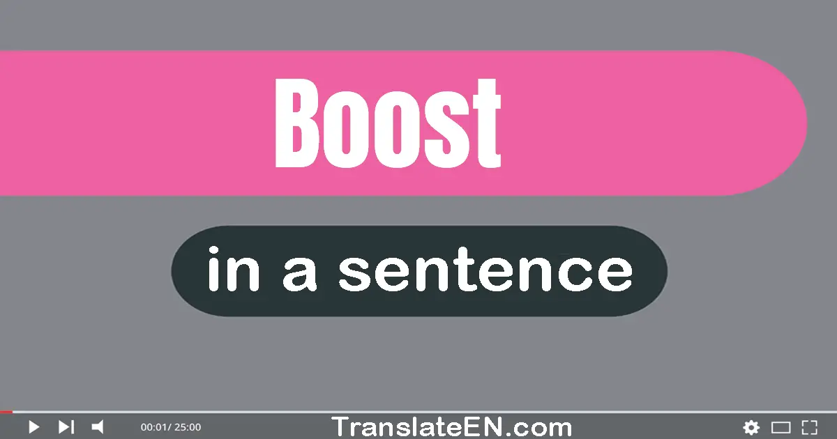 Use "boost" in a sentence | "boost" sentence examples