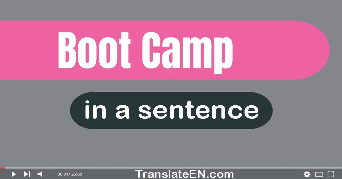 Use "boot camp" in a sentence | "boot camp" sentence examples