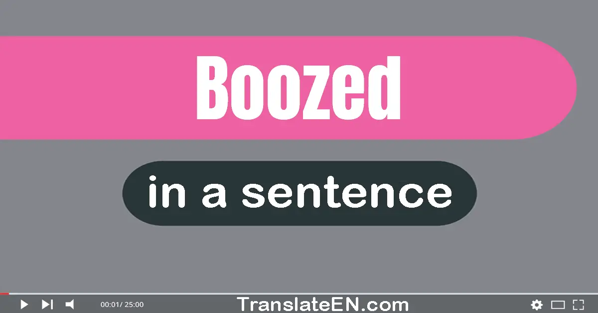 Use "boozed" in a sentence | "boozed" sentence examples