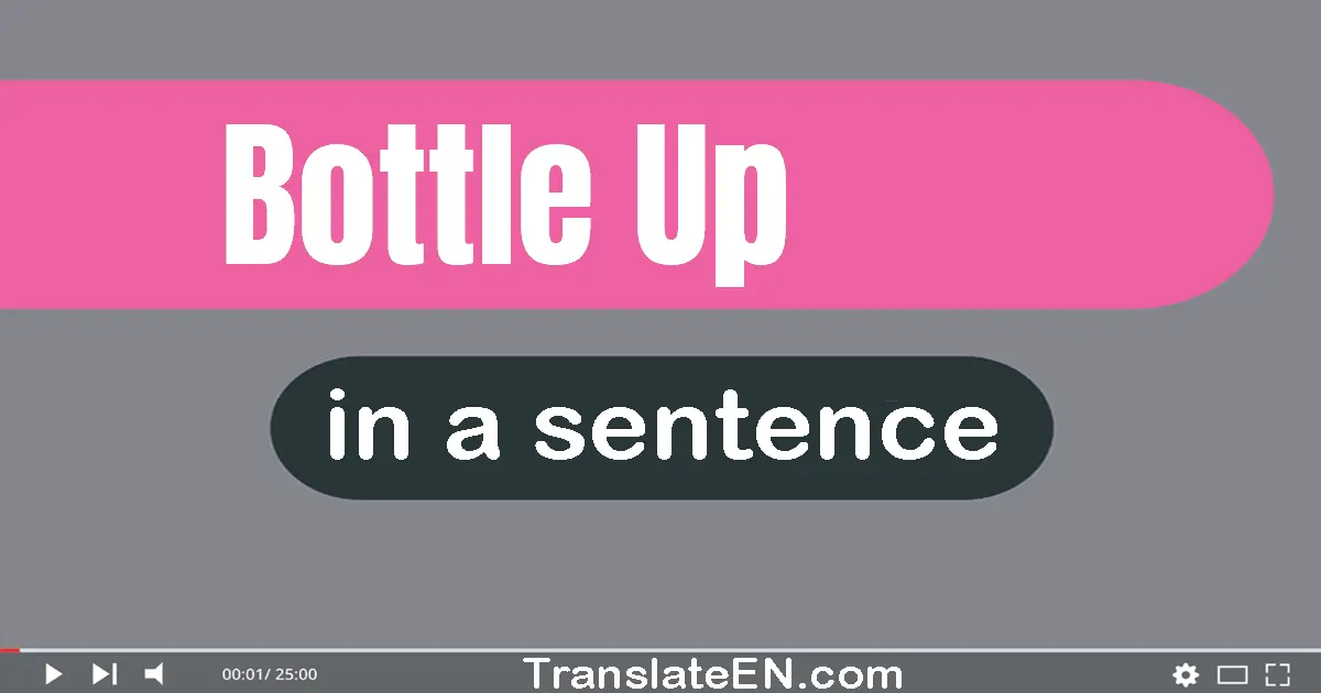 Use "bottle up" in a sentence | "bottle up" sentence examples