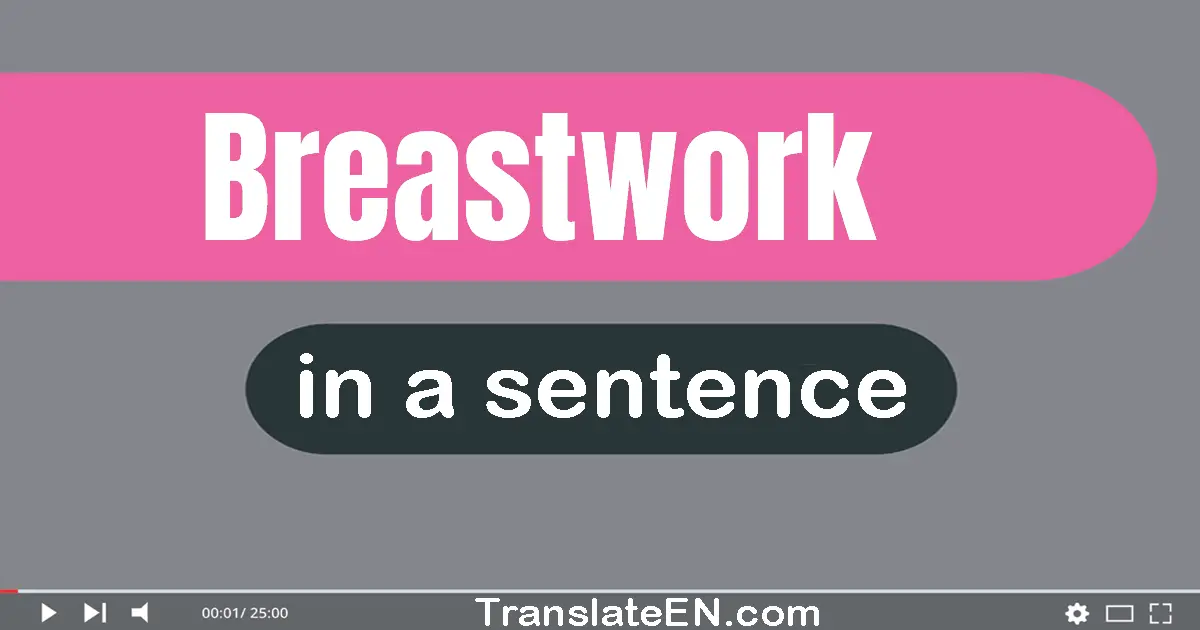 Use "breastwork" in a sentence | "breastwork" sentence examples