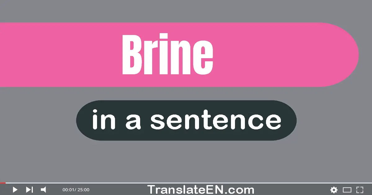 Use "brine" in a sentence | "brine" sentence examples