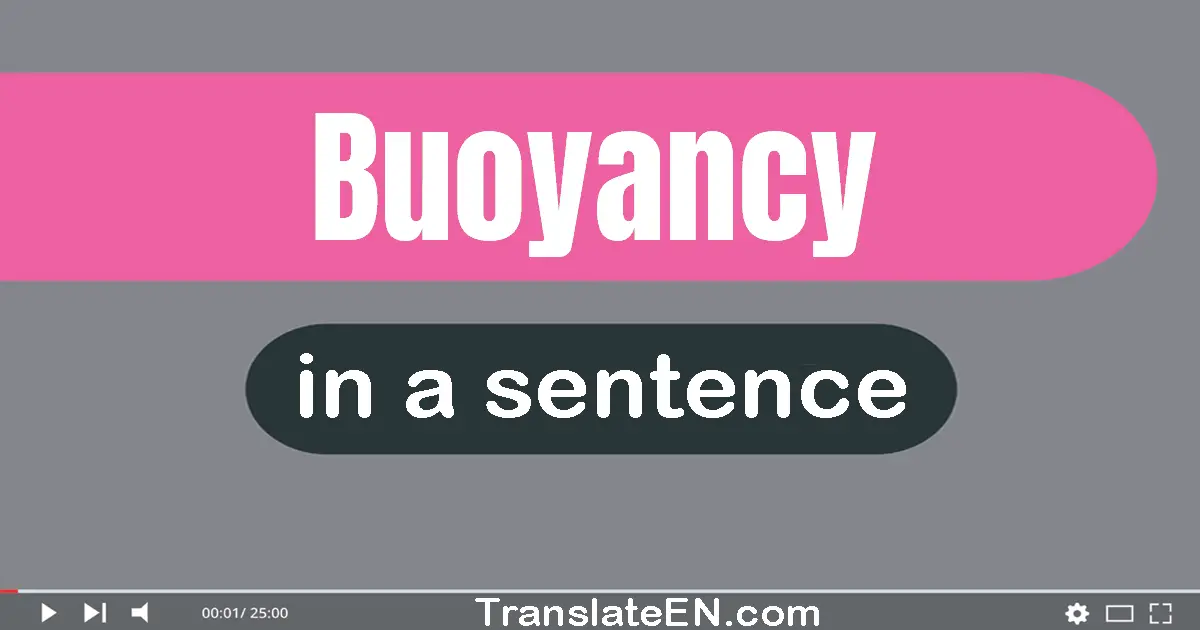 Use "buoyancy" in a sentence | "buoyancy" sentence examples