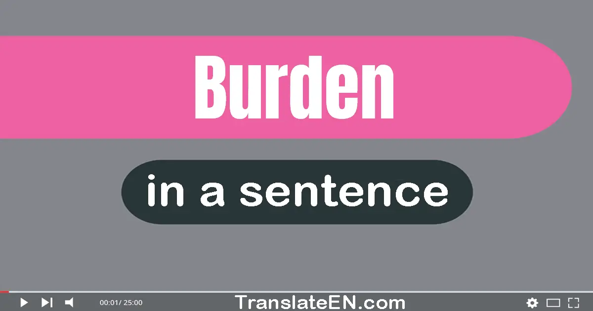 Use "burden" in a sentence | "burden" sentence examples